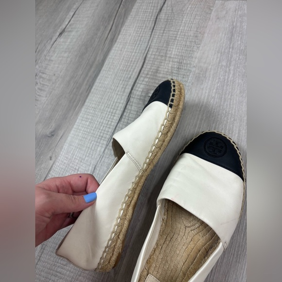 Tory Burch Color Block Espadrille Black & White Size 9 - Picture 9 of 12